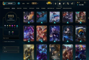 Bronze 2 com TODOS os Champs e 223 Skins ( SUP / JG ) - League of Legends LOL