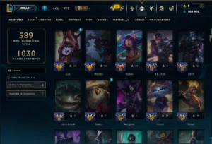 Bronze 2 com TODOS os Champs e 223 Skins ( SUP / JG ) - League of Legends LOL