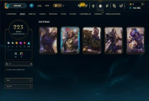 Bronze 2 com TODOS os Champs e 223 Skins ( SUP / JG ) - League of Legends LOL