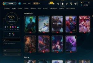 Bronze 2 com TODOS os Champs e 223 Skins ( SUP / JG ) - League of Legends LOL