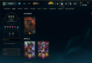 Bronze 2 com TODOS os Champs e 223 Skins ( SUP / JG ) - League of Legends LOL
