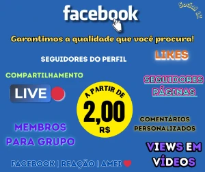 Facebook Seguidores / Compartilhamento / Curtidas - Redes Sociais