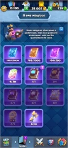 LV13, 59 CARTAS FULL, 9 TORRES, 66 EMOTES, 150K ESTELAS... - Clash Royale