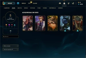 Conta ouro 2 com 30 Champs e 5 Skins ( EMAIL NÃO CONFIRMADO) - League of Legends LOL