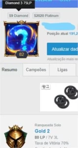Conta gold 2 - League of Legends LOL