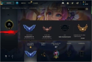 conta dima 4 smurf 64% winrate ganhando 23 pdl perdendo 13 - League of Legends LOL