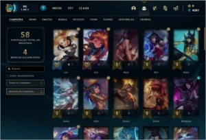 Conta Mestre 78 PDL com 59% de win rate 21 skins e 51 champs - League of Legends LOL