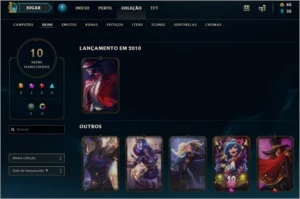 CONTA LEAGUE OF LEGENDS (OURO NA S9 + MD10 LIMPA + 10SKINS) LOL