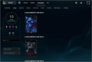 CONTA LEAGUE OF LEGENDS (OURO NA S9 + MD10 LIMPA + 10SKINS) LOL