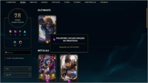 Conta Lol Pulsefire Ez, Lucian Pulsefire Prestígio - League of Legends
