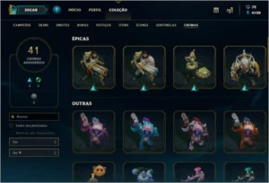Conta League of Legends 283 Skins, S9 UNRANKED/ S8 Platina I LOL
