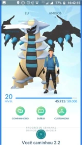 Conta lvl 20 com 7 lendários - Pokémon
