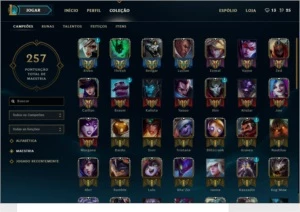 PLATINA 3, 115 SKINS, QUASE TODOS OS CAMPEOES - League of Legends LOL