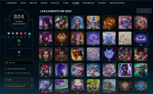 Conta Lv 687 com 642 Skins e 327 Cromas. - League of Legends LOL