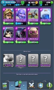 Clash royale com várias lendárias