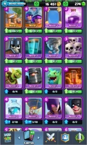 Clash royale com várias lendárias