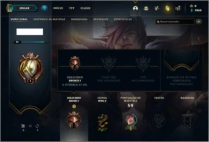 Conta bronze 1 com 31 champs e 1 skin - League of Legends LOL