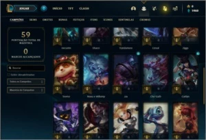 Conta bronze 1 com 31 champs e 1 skin - League of Legends LOL