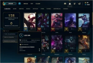 Conta prata 1 com 25 skins e 43 champs - League of Legends LOL