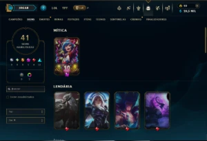 Unranked com 115 Champs e 41 Skins ( ADC / SUP / JG ) - League of Legends LOL