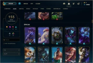 Conta prata 3 com 152 champs e 154 skins (9 gemas) - League of Legends LOL