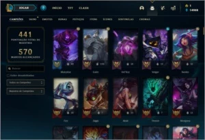Conta prata 3 com 152 champs e 154 skins (9 gemas) - League of Legends LOL