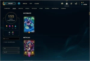 Conta prata 3 com 152 champs e 154 skins (9 gemas) - League of Legends LOL
