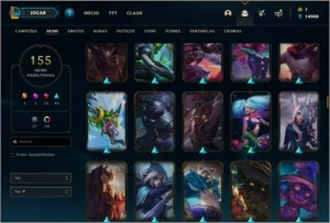 Conta prata 3 com 152 champs e 154 skins (9 gemas) - League of Legends LOL