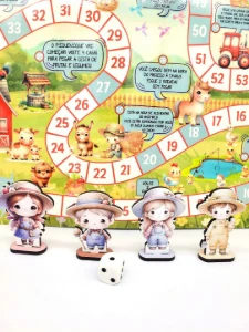Jogo de Tabuleiro Fazendinha Cute 40 x 28 cm - Artesanato e Personalizados