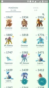 Conta Pokémon Go Lv 31 Time Mystic - MEWTWO + LENDÁRIOS