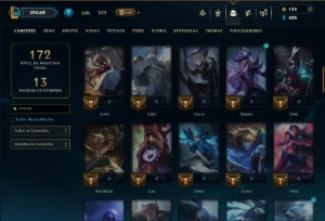 Unranked com 75 Champs e 23 Skins - League of Legends LOL