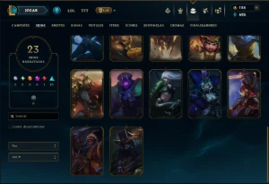 Unranked com 75 Champs e 23 Skins - League of Legends LOL