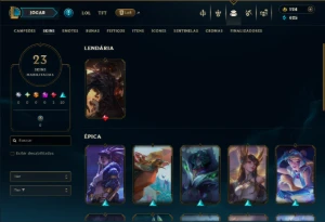 Unranked com 75 Champs e 23 Skins - League of Legends LOL