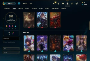 Conta prata 2 com 100 Champs e 50 Skins - League of Legends LOL