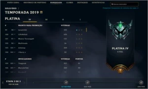 Conta lol Platina 4,com 66 skins (1ultimate e 1 lendaria) - League of Legends