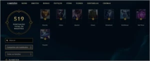Conta lol Platina 4,com 66 skins (1ultimate e 1 lendaria) - League of Legends