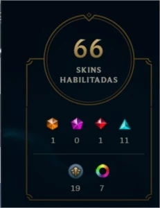 Conta lol Platina 4,com 66 skins (1ultimate e 1 lendaria) - League of Legends