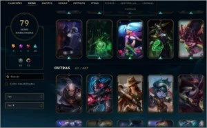 Conta de League of Legends com 79 skins LOL