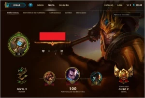 Conta LoL ouro V, 81 campeões, 113 skins - League of Legends