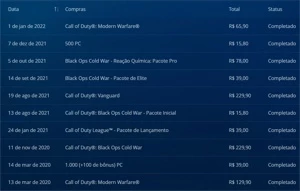 Conta blizzard com Vanguard, MW Damasco Obsidian, DM Ultra - Call of Duty COD