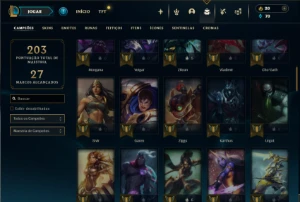 Ferro 2 com 70 Champs e 33 Skins - League of Legends LOL