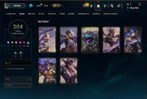 Bronze 2 com TODOS os Champs e 304 Skins +6 Prestigios - League of Legends LOL