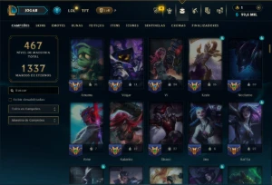 Bronze 2 com TODOS os Champs e 304 Skins +6 Prestigios - League of Legends LOL