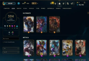 Bronze 2 com TODOS os Champs e 304 Skins +6 Prestigios - League of Legends LOL