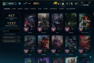 Bronze 2 com TODOS os Champs e 304 Skins +6 Prestigios - League of Legends LOL