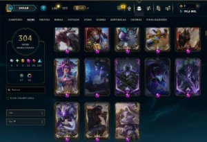 Bronze 2 com TODOS os Champs e 304 Skins +6 Prestigios - League of Legends LOL