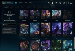 Conta platina 4 com 1 skin e 40 champs - League of Legends LOL