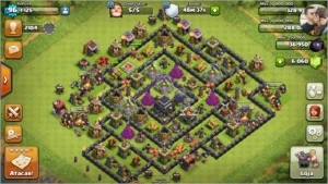 Cv 9 5.074 gemas 5 construtores - Clash of Clans