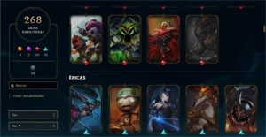 CONTA LOL 268 SKINS PLATINA MMR ALTO E BARATA! - League of Legends