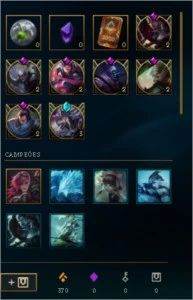 Conta gold com muitas skins e espolios mais de 200 reais gas - League of Legends LOL